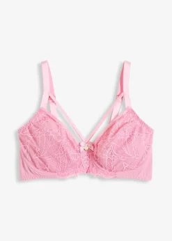 bonprix Große Cups D-H|Nachhaltigere Materialien^Minimizer-BH mit zarter Spitze blütenpink