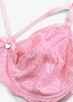 bonprix Große Cups D-H|Nachhaltigere Materialien^Minimizer-BH mit zarter Spitze blütenpink