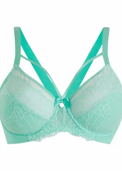 bonprix Wäsche·Dessous|Wäsche·Große Cups D-H^Minimizer-BH mit zarter Spitze aquamaringrün