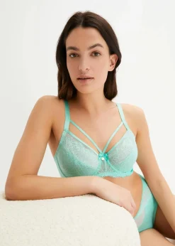 bonprix Große Cups D-H|Nachhaltigere Materialien^Minimizer-BH mit zarter Spitze aquamaringrün