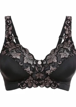 bonprix Wäsche·Dessous|Wäsche·Große Cups D-H^Minimizer-BH ohne Bügel mit gepolsterten Trägern schwarz/kreidebeige