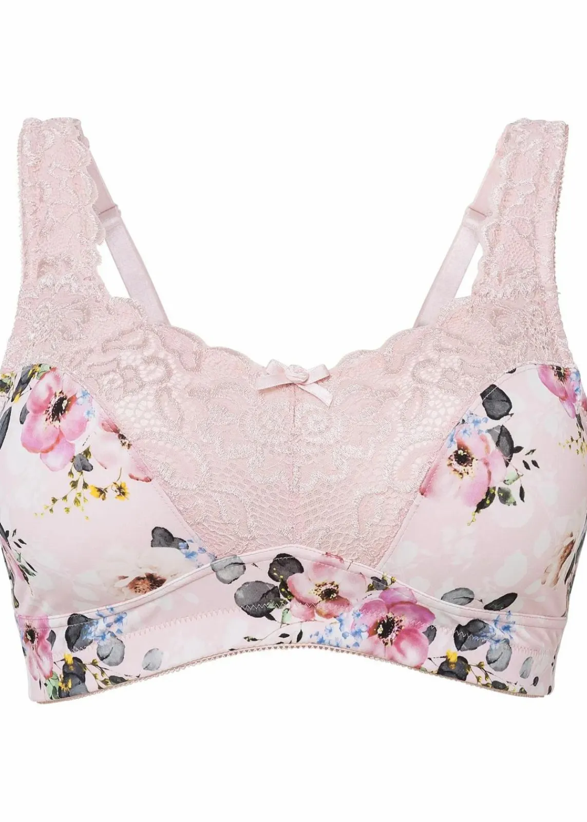 bonprix Wäsche·Dessous|Wäsche·Große Cups D-H^Minimizer-BH ohne Bügel mit gepolsterten Trägern zartrosa geblümt
