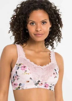 bonprix Wäsche·Dessous|Wäsche·Große Cups D-H^Minimizer-BH ohne Bügel mit gepolsterten Trägern zartrosa geblümt