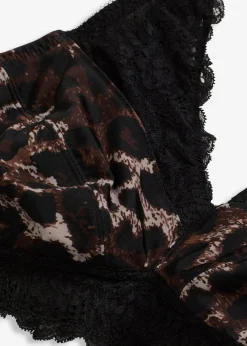 bonprix Wäsche·Dessous|Wäsche·Große Cups D-H^Minimizer-Bralette mit zarter Spitze leo bedruckt