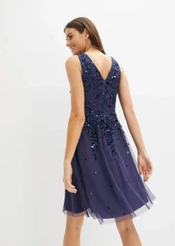 bonprix Bekleidung·Pullover & Strickjacken|Festliche Mode^Mini-Paillettenkleid indigo