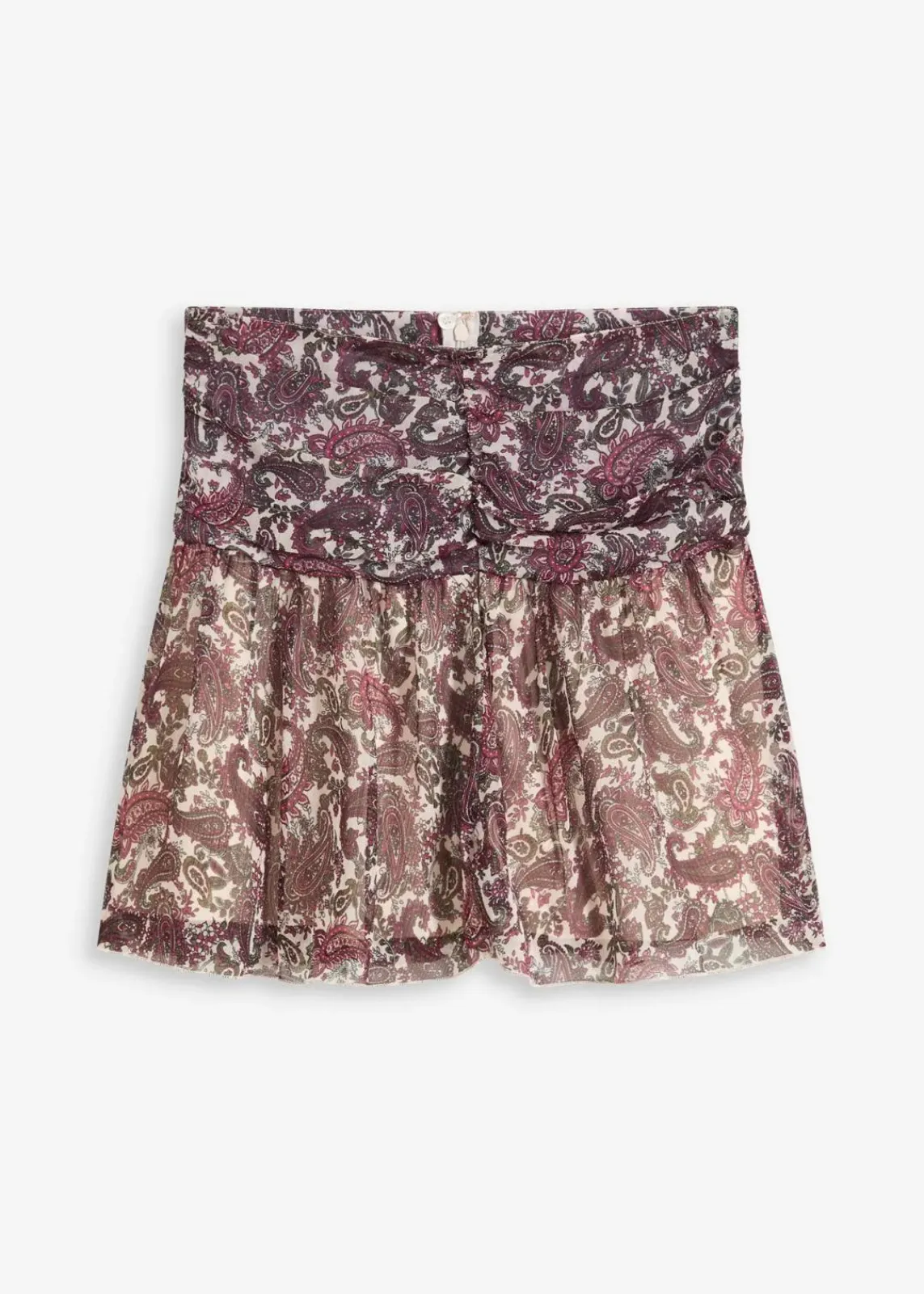 bonprix Röcke|Bekleidung·Sportbekleidung^Minirock kieselbeige/rhododendronrot/dunkeloliv paisley