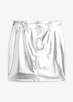 bonprix Bekleidung·Sportbekleidung|Röcke^Minirock im Metallic-Look metallic silber