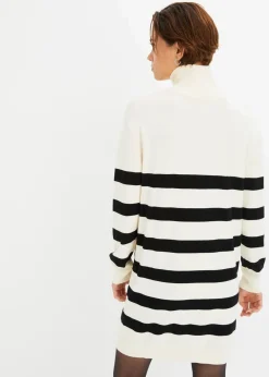 bonprix Bekleidung·Umstandsmode|Strickmode^Mini-Strickkleid elfenbein/schwarz gestreift