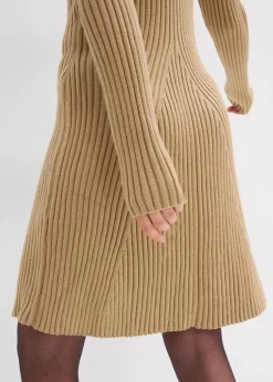 bonprix Nachhaltigere Materialien|Kleider^Mini-Strickkleid aus softem Viskose-Mix hellkhaki