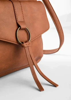 bonprix Taschen^Mittelgroße Umhängetasche mit Schnallendetail cognac