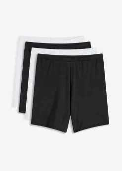 bonprix Wäsche·Höschen|Nachhaltigere Materialien^Mittellange Taillenboxer (4er Pack) weiß+schwarz