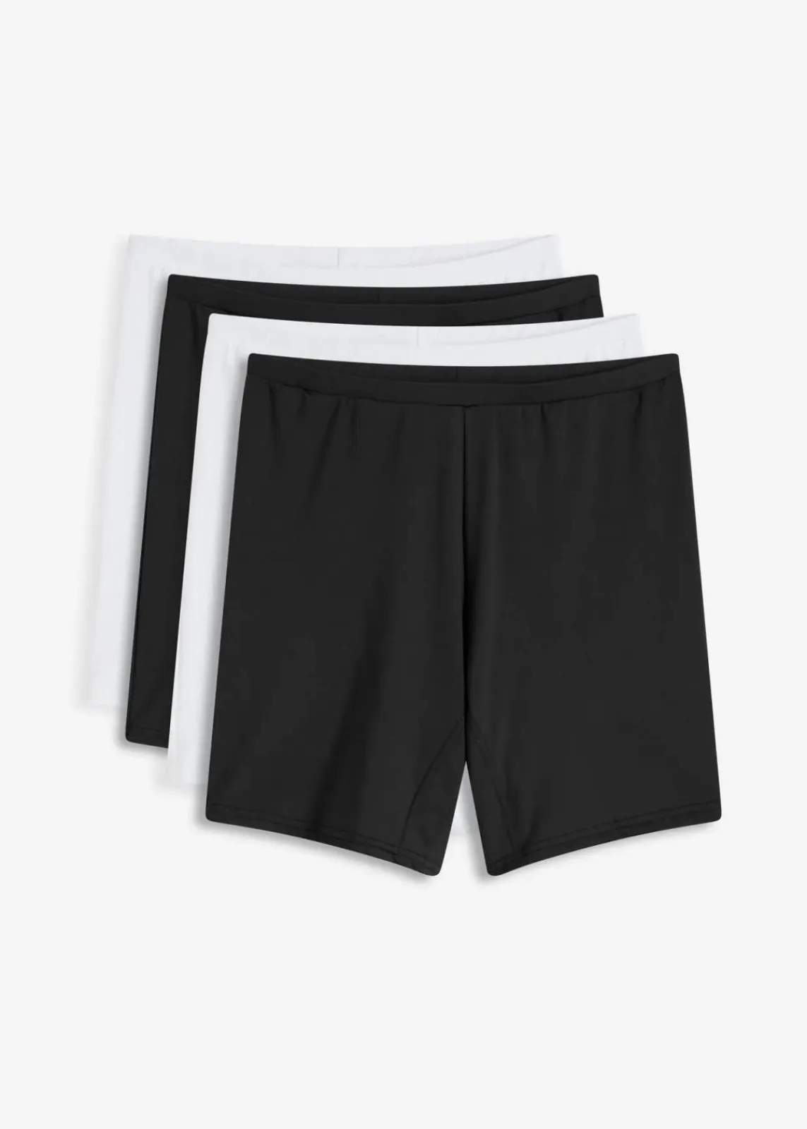 bonprix Wäsche·Höschen|Nachhaltigere Materialien^Mittellange Taillenboxer (4er Pack) weiß+schwarz