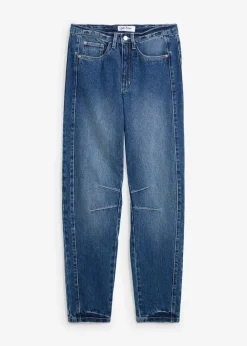 bonprix Bekleidung·Shirts & Tops|Jeans^Mom Jeans High Waist blau denim used