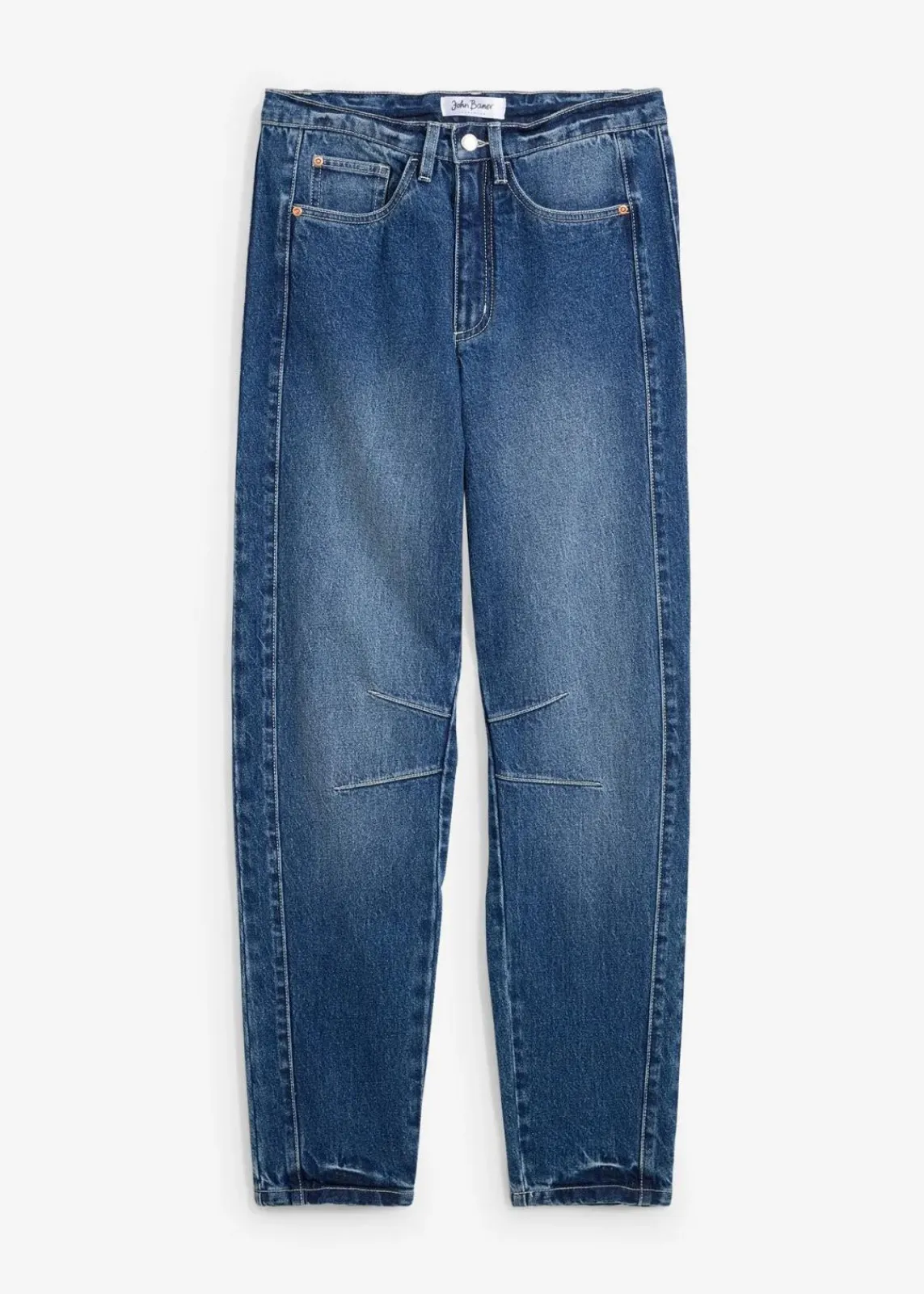 bonprix Bekleidung·Shirts & Tops|Jeans^Mom Jeans High Waist blau denim used