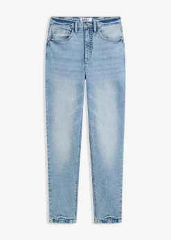 bonprix Jeans|Bekleidung·Shirts & Tops^Mom Jeans High Waist, Stretch hellblau denim used