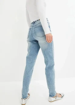 bonprix Jeans|Bekleidung·Shirts & Tops^Mom Jeans High Waist, Stretch hellblau denim used