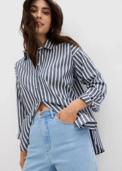 bonprix Jeans|Bekleidung·Shirts & Tops^Mom Jeans High Waist, Stretch eisblau denim used