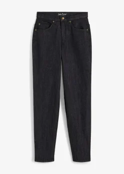 bonprix Jeans|Bekleidung·Shirts & Tops^Mom Jeans High Waist, Stretch schwarz denim used
