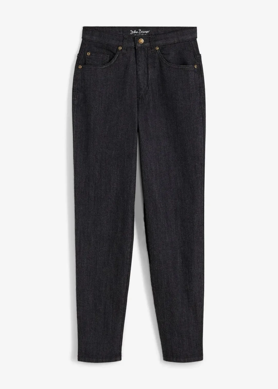 bonprix Jeans|Bekleidung·Shirts & Tops^Mom Jeans High Waist, Stretch schwarz denim used