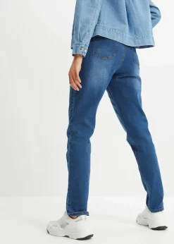 bonprix Bekleidung·Shirts & Tops|Jeans^Mom Jeans High Waist, Stretch blau denim used