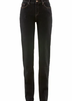 bonprix Jeans|Bekleidung·Shirts & Tops^Mom Jeans Mid Waist, long schwarz