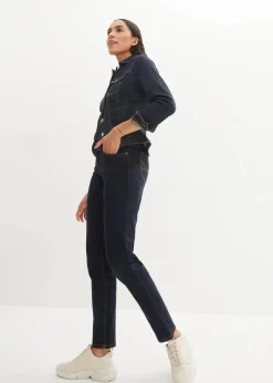 bonprix Jeans|Bekleidung·Shirts & Tops^Mom Jeans Mid Waist, long dunkelblau
