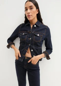bonprix Jeans|Bekleidung·Shirts & Tops^Mom Jeans Mid Waist, long dunkelblau