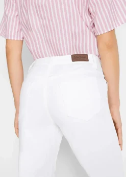 bonprix Bekleidung·Shirts & Tops|Jeans^Mom Jeans Mid Waist, long weiß