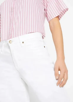 bonprix Bekleidung·Shirts & Tops|Jeans^Mom Jeans Mid Waist, long weiß