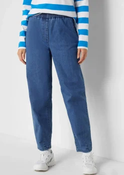 bonprix Bekleidung·Shirts & Tops|Jeans^Mom-Jeans High Waist, Bequembund mittelblau denim used