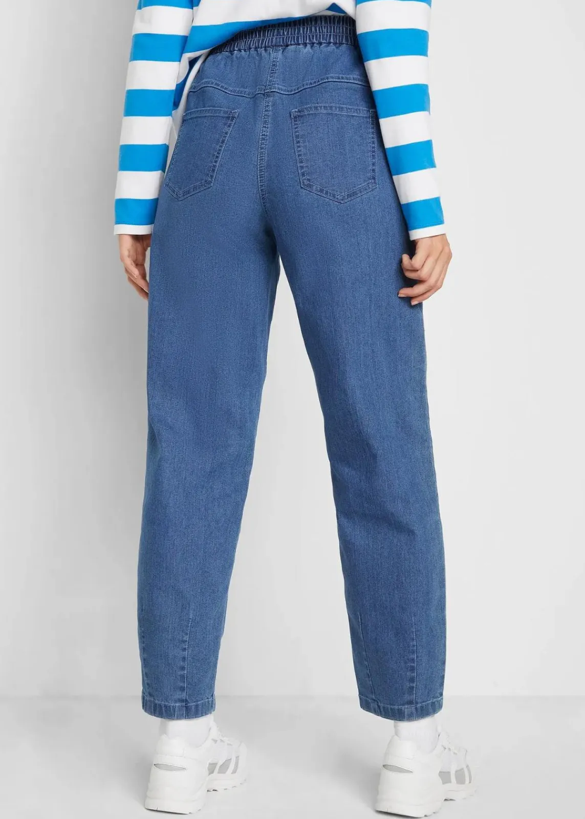bonprix Bekleidung·Shirts & Tops|Jeans^Mom-Jeans High Waist, Bequembund mittelblau denim used