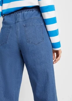 bonprix Bekleidung·Shirts & Tops|Jeans^Mom-Jeans High Waist, Bequembund mittelblau denim used