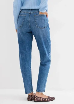 bonprix Bekleidung·Shirts & Tops|Jeans^Mom-Jeans High Waist, cropped mittelblau denim used