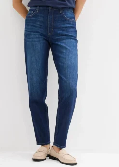 bonprix Jeans|Bekleidung·Shirts & Tops^Mom-Jeans High Waist, cropped dunkelblau denim