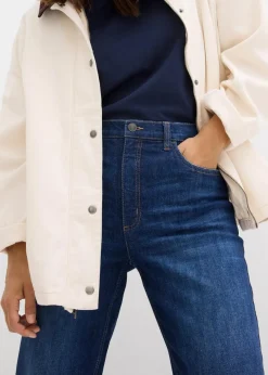 bonprix Jeans|Bekleidung·Shirts & Tops^Mom-Jeans High Waist, cropped dunkelblau denim
