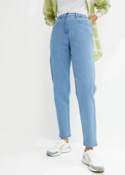 bonprix Bekleidung·Shirts & Tops|Jeans^Mom-Jeans, High Waist, Stretch hellblau denim