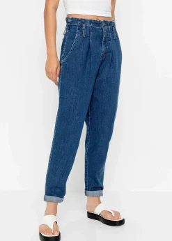 bonprix Jeans|Bekleidung·Shirts & Tops^Mom-Jeans, High Waist, Stretch blau denim
