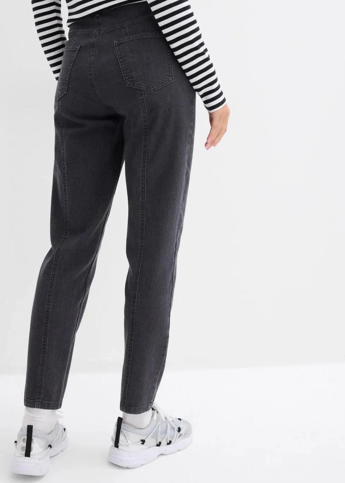 bonprix Jeans|Bekleidung·Shirts & Tops^Mom-Jeans High Waist, Stretch dunkelgrau denim