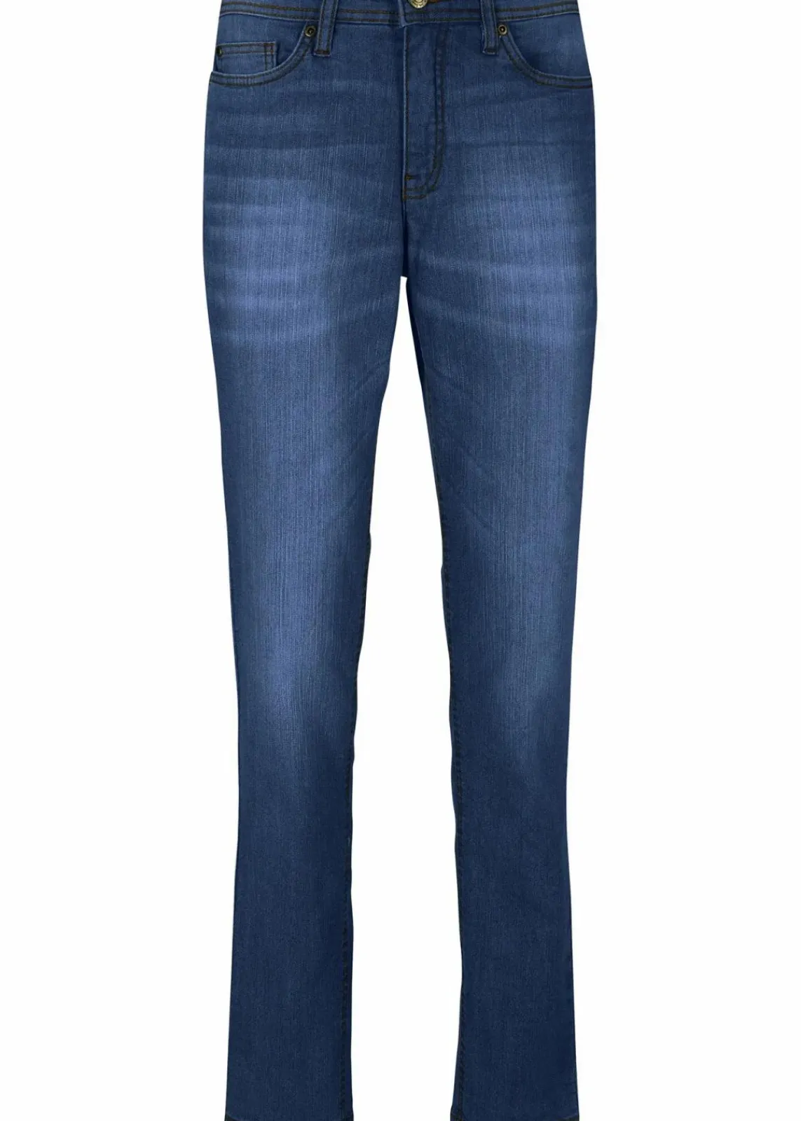 bonprix Kurzgrößen|Bekleidung·Shirts & Tops^Mom-Jeans Mid Waist, Komfort-Stretch dunkelblau used
