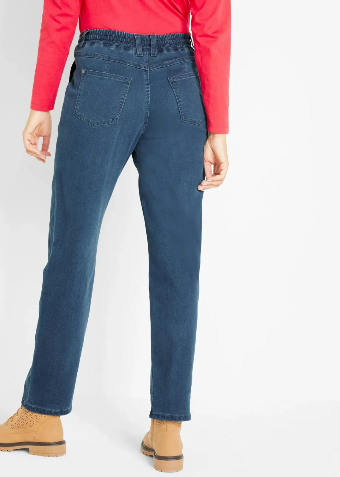 bonprix Jeans|Thermobekleidung^Mom-Jeans Mid Waist, Thermo mit Bequembund blau denim