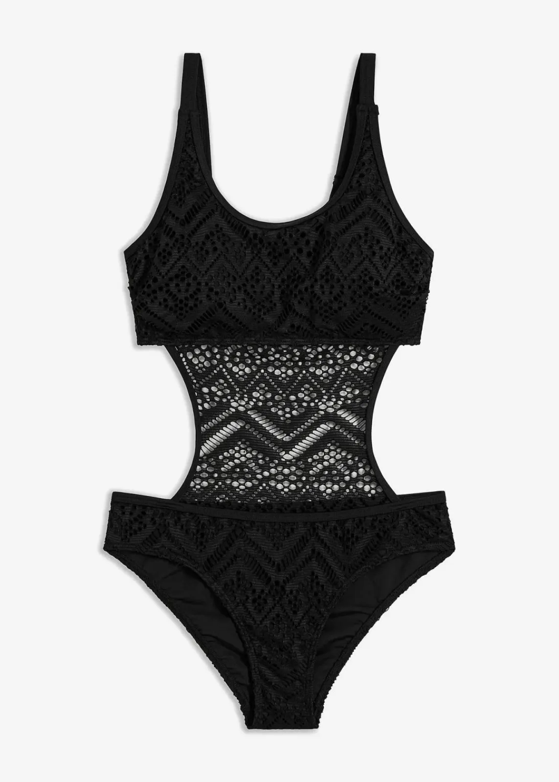 bonprix Badeanzüge^Monokini mit Spitze schwarz