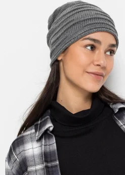 bonprix Mützen, Caps & Hüte|Nachhaltigere Materialien^Mütze grau meliert