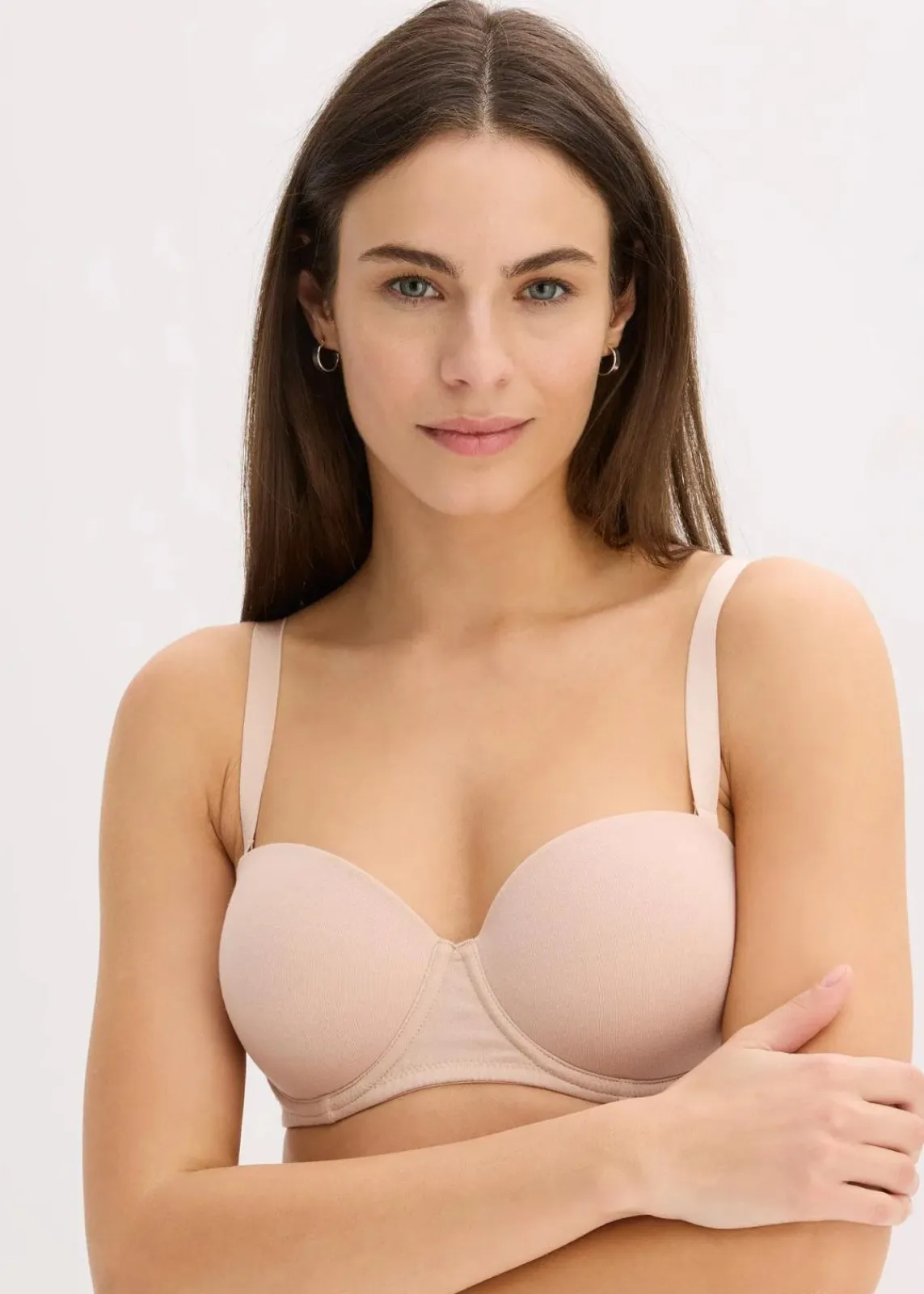 bonprix Große Cups D-H|Nachhaltigere Materialien^Multiway BH mit Bügel mit Bio-Baumwolle (2er Pack) wollweiß + mattbeige