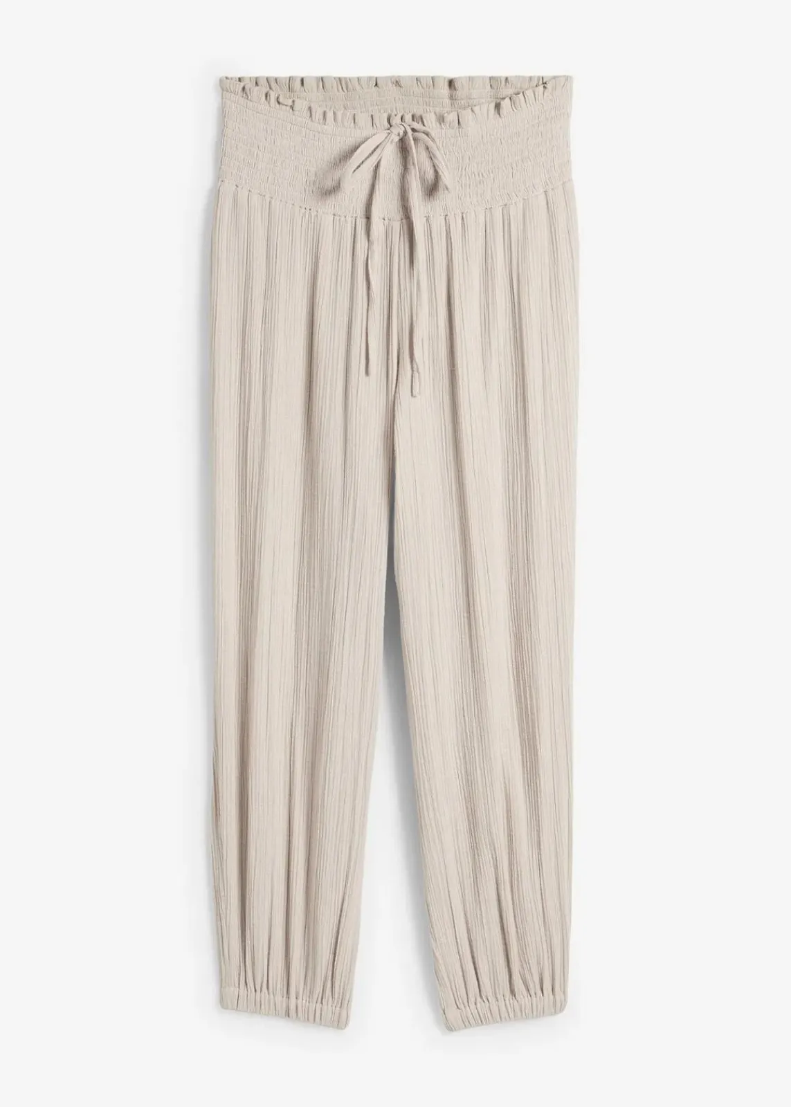 bonprix Bekleidung·Kleider|Hosen^Musselin Hose mit Smockbund steingrau