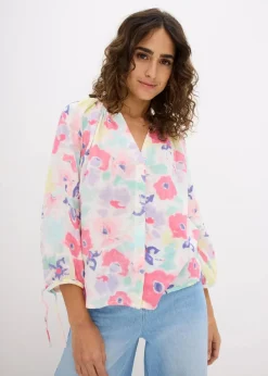 bonprix Bekleidung·Jacken & Mäntel|Blusen & Tuniken^Musselin-Bluse aus reiner Baumwolle bunt geblümt