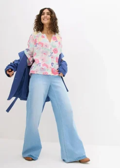 bonprix Bekleidung·Jacken & Mäntel|Blusen & Tuniken^Musselin-Bluse aus reiner Baumwolle bunt geblümt