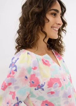 bonprix Bekleidung·Jacken & Mäntel|Blusen & Tuniken^Musselin-Bluse aus reiner Baumwolle bunt geblümt