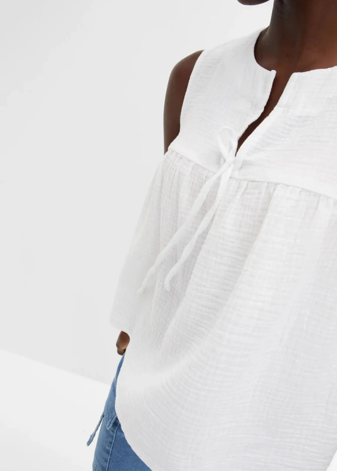 bonprix Shirts & Tops|Blusen & Tuniken^Musselin-Blusentop weiß