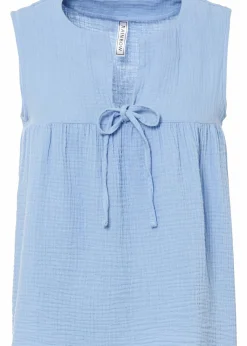 bonprix Bekleidung·Jacken & Mäntel|Blusen & Tuniken^Musselin-Blusentop perlblau