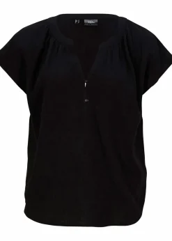 bonprix Blusen & Tuniken|Bekleidung·Jacken & Mäntel^Musselin-Blusentop aus reiner Baumwolle schwarz